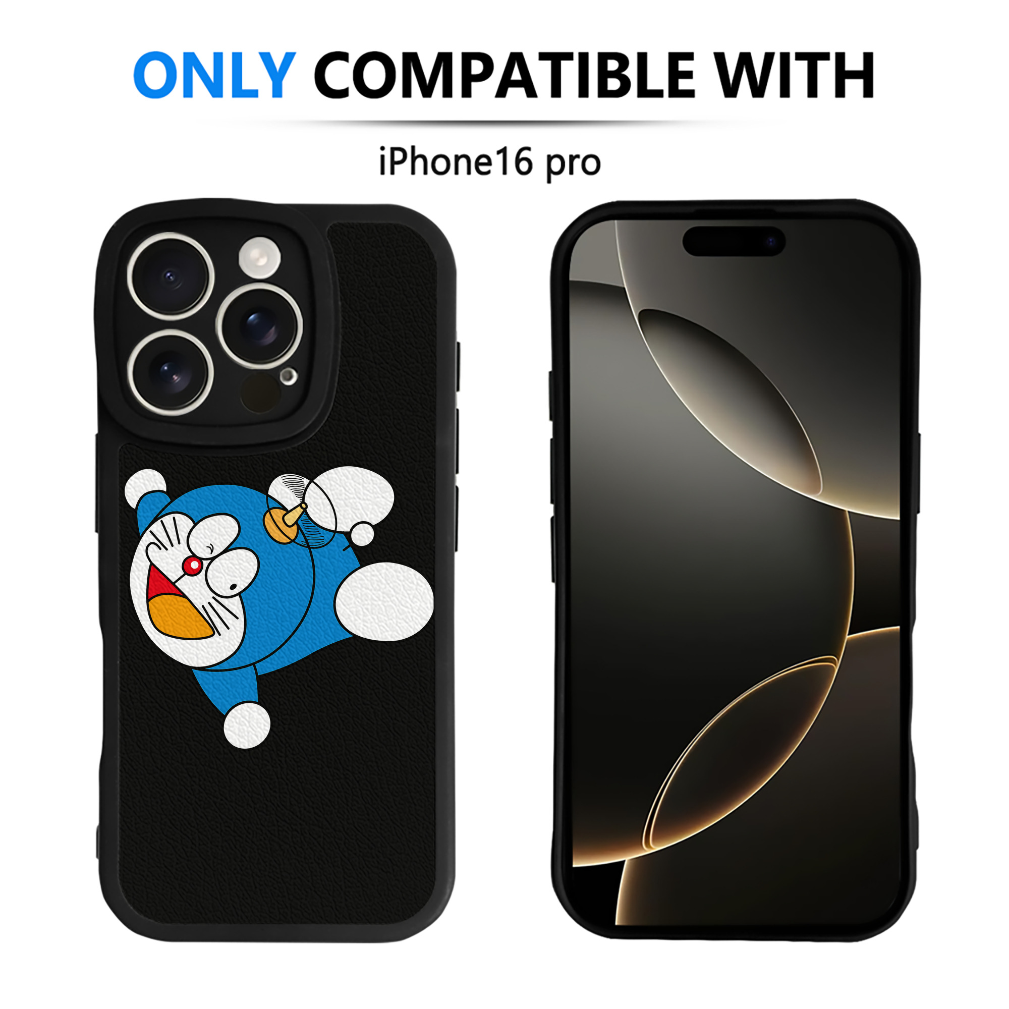 （画像用） ドラえもん Doraemon 【iPhone 16シリーズ対応】シリコンスマホケース（レザー調） 材質：シリコン